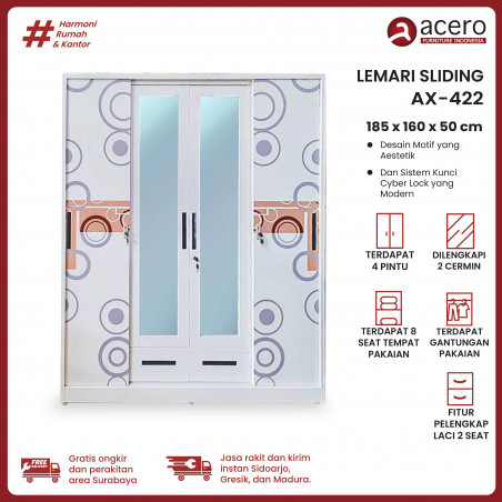 Lemari Besi Sliding 4 Pintu - AX Series Gen 2