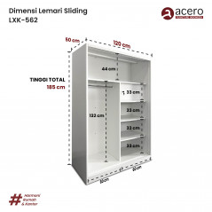 Lemari Anak Besi Sliding 2 Pintu - LXK (120cm)
