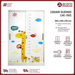 Lemari Anak Besi Sliding 2 Pintu - LXK (120cm)