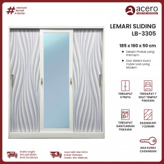 Lemari Besi Sliding 3 Pintu - LB-JUMBO
