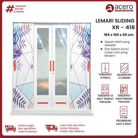 Lemari Besi Sliding 4 Pintu - XR Series