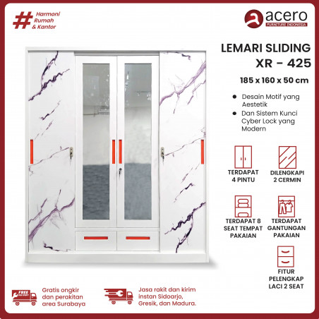 Lemari Besi Sliding 4 Pintu - XR Series