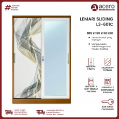 Lemari Besi Sliding 2 Pintu - L3 Coklat 120cm