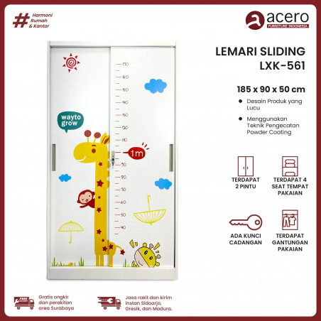 Lemari Sleding 2 Pintu 90 - LXK Series