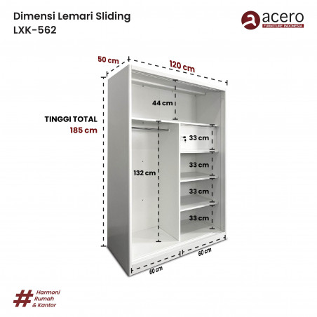 Lemari Sleding 2 Pintu 90 - LXK Series