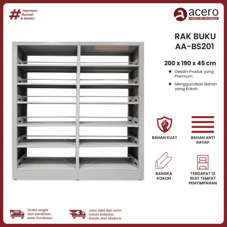 Rak Buku Besi 6 Tingkat - AABS201